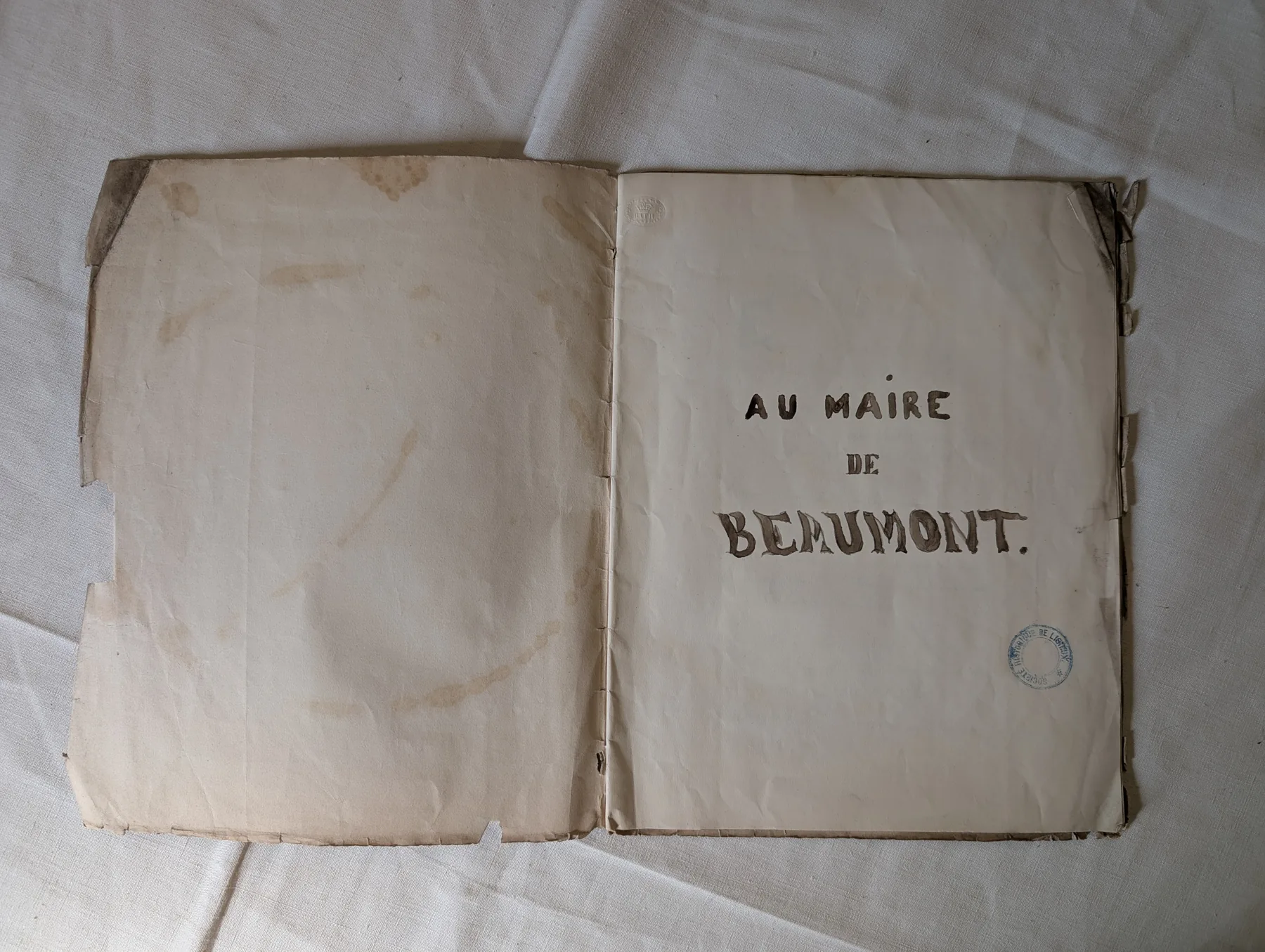 Poème de Beaumont 1842 — Au maire de Beaumont
